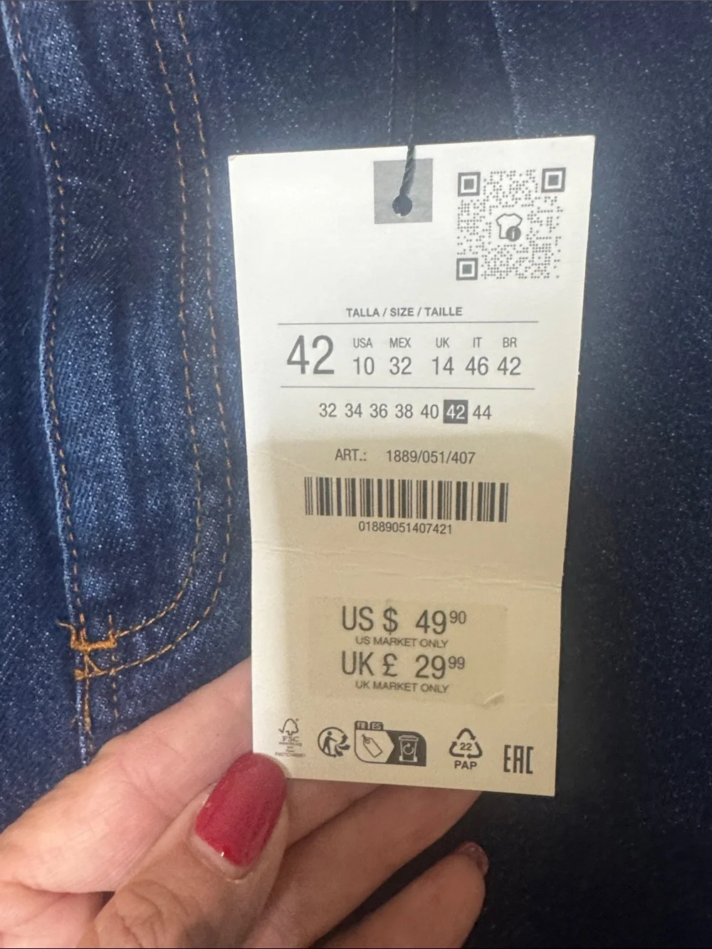 ZARA Dark Blue Wide-Leg Denim Jeans with Tan Belt